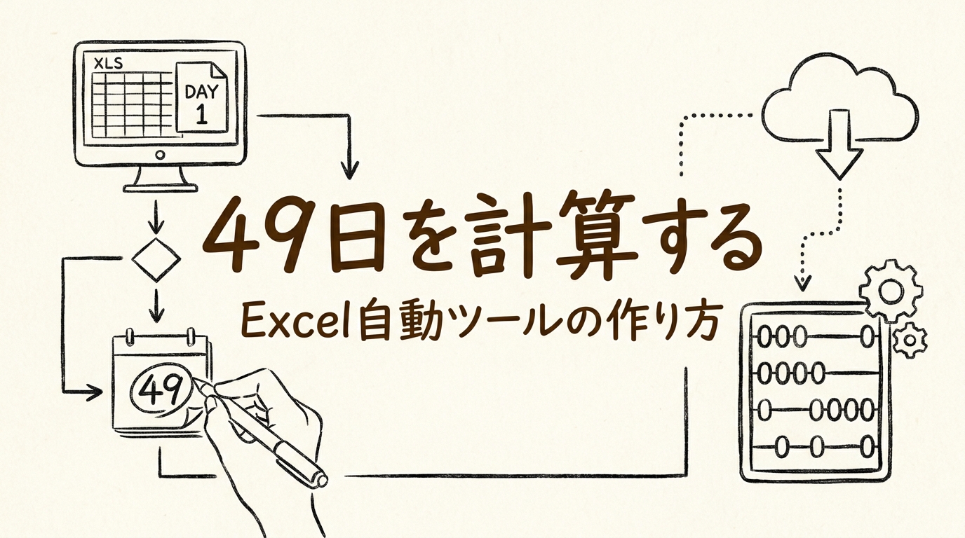 49日を計算するExcel自動ツールの作り方は？