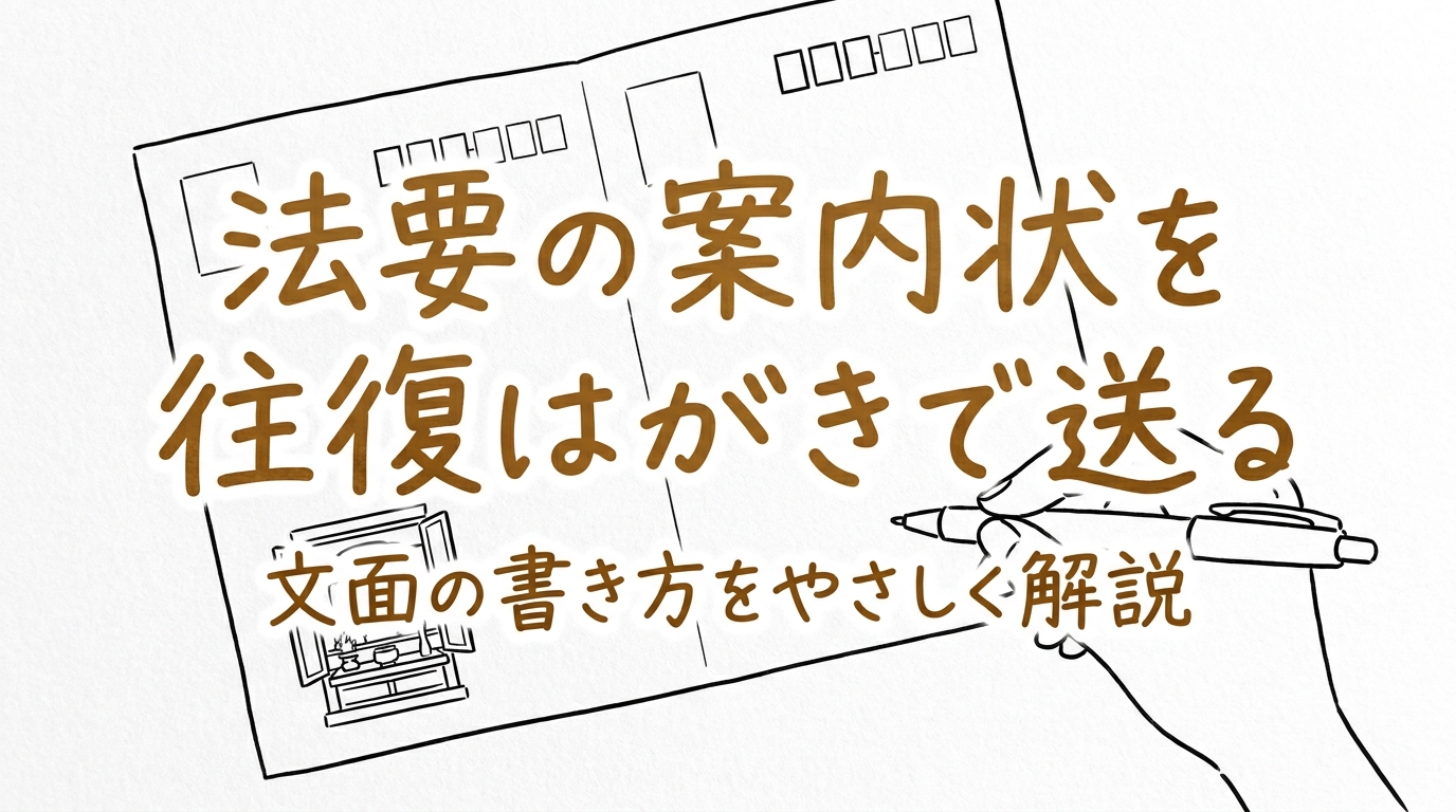 法要の案内状を往復はがきで送るときの文面はどう書くの?