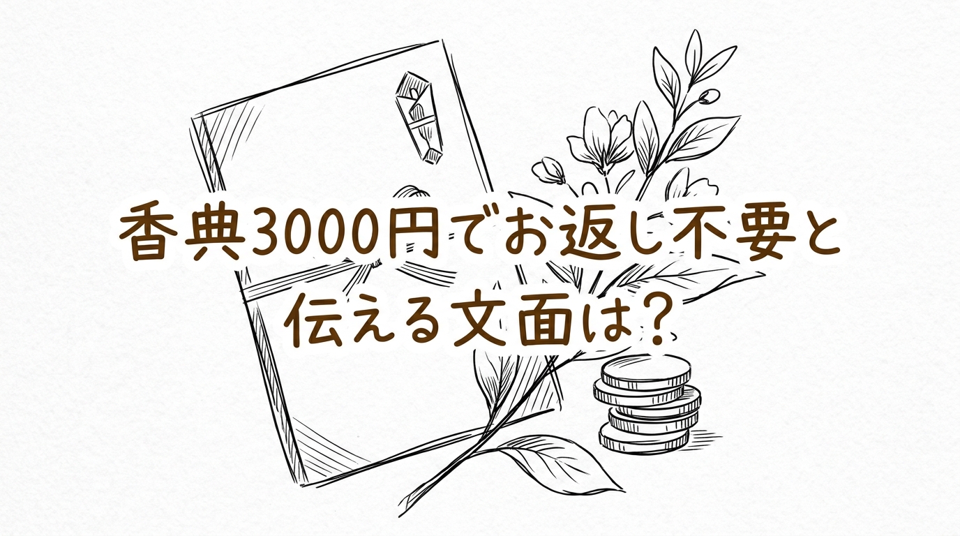 香典3000円でお返し不要と伝える文面は？