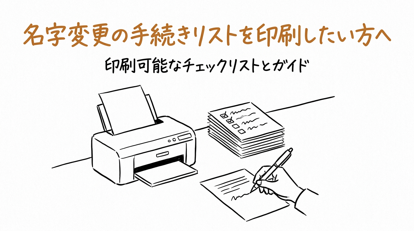 名字変更の手続きリストを印刷したい方へ