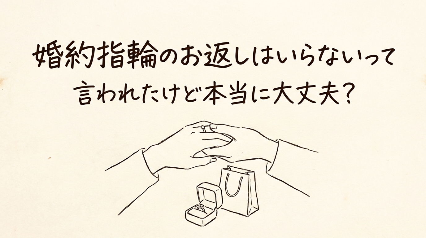 婚約指輪のお返しはいらないって言われたけど本当に大丈夫?