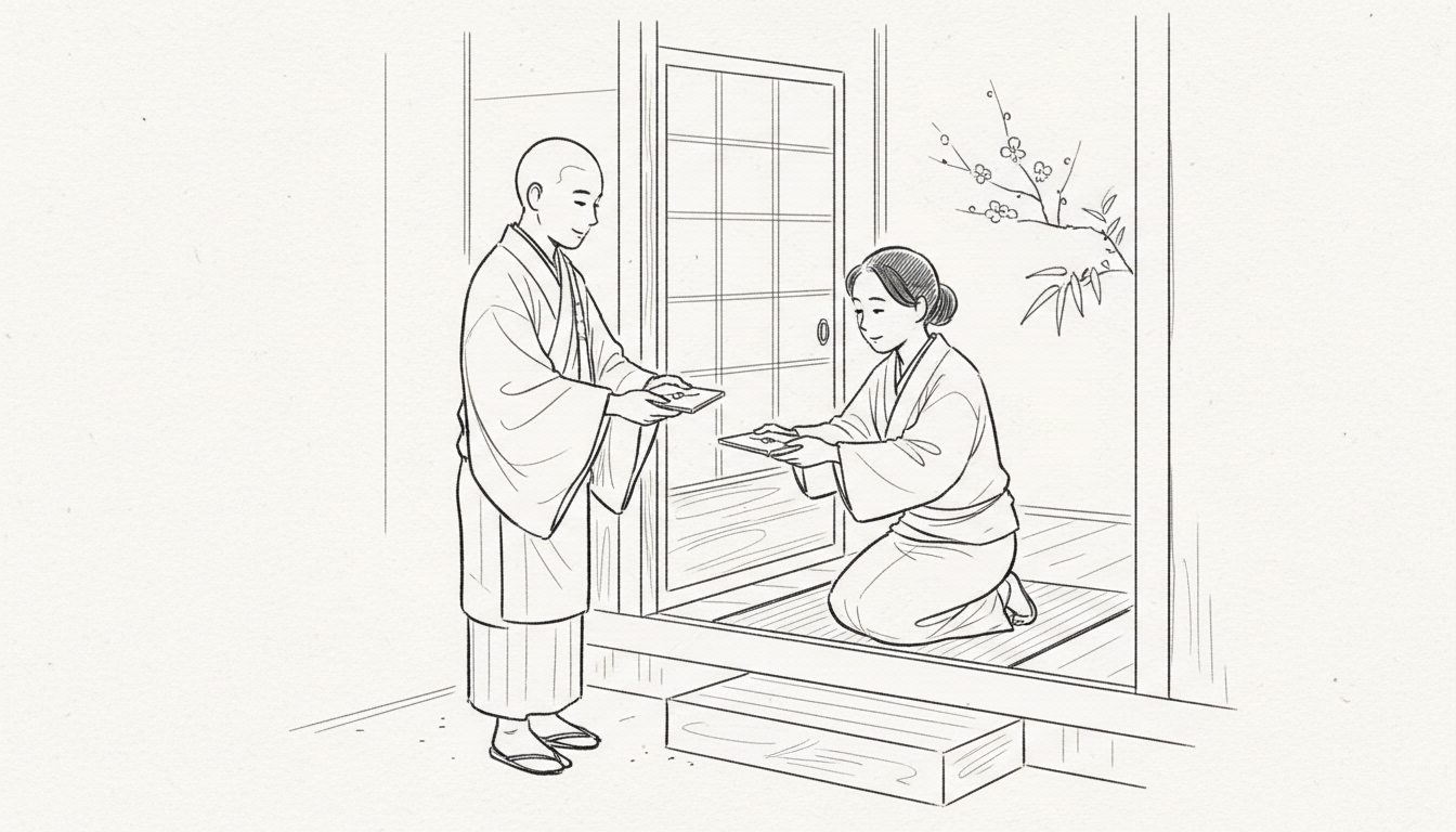 お布施を玄関で渡すベストなタイミングはいつ？