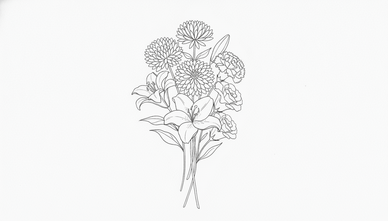 供花の基本：白を基調にした菊・ユリ・カーネーション・トルコキキョウがおすすめです